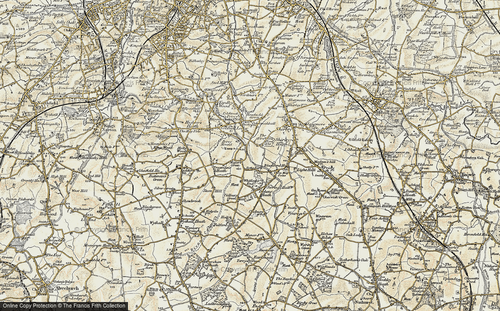 Old Map of Major's Green, 1901-1902 in 1901-1902