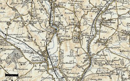 Old map of Makeney in 1902-1903