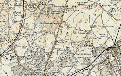 Old map of Malden Rushett in 1897-1909