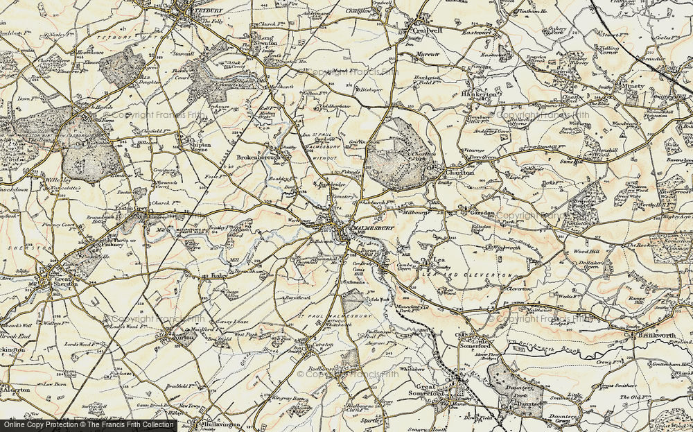 Old Map of Malmesbury, 1898-1899 in 1898-1899