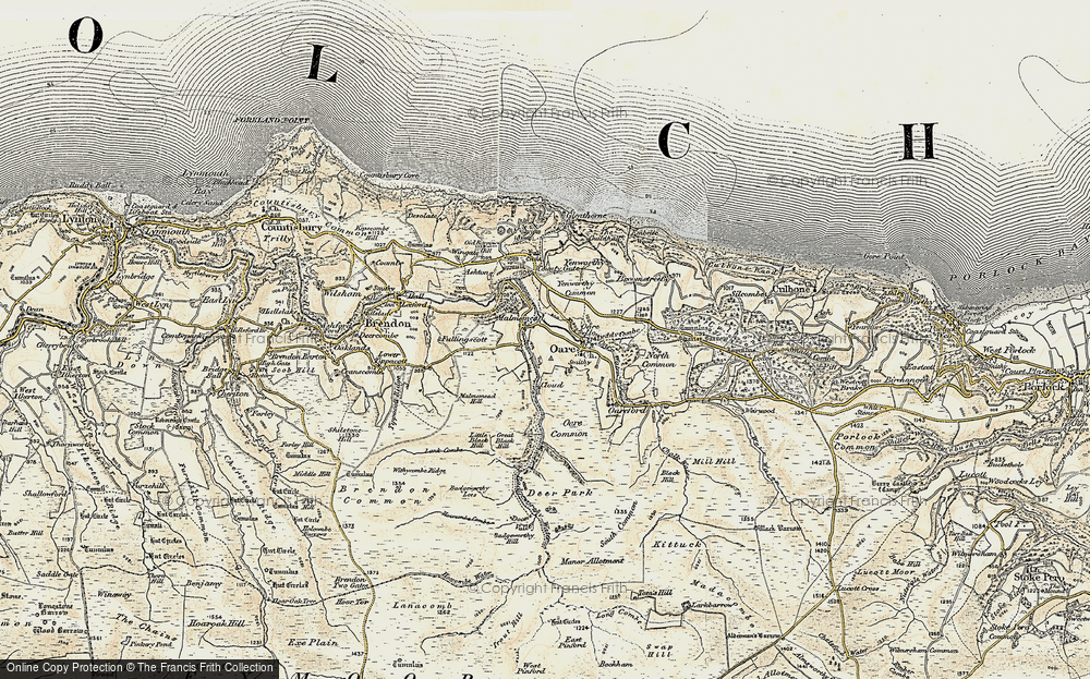 Old Map of Malmsmead, 1900 in 1900