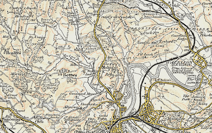 Old map of Malpas in 1899-1900