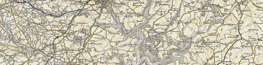 Old map of Malpas in 1900