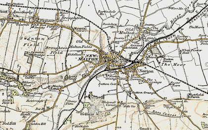 Old map of Malton in 1903-1904