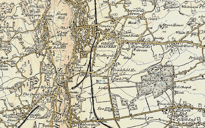 Old map of Malvern Common in 1899-1901