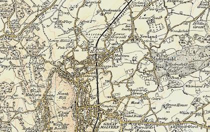 Old map of Malvern Link in 1899-1901