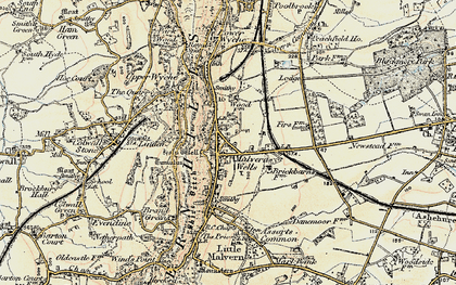 Old map of Malvern Wells in 1899-1901