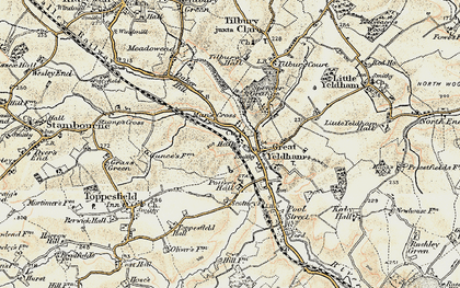 Old map of Man's Cross in 1898-1901
