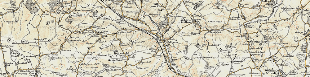 Old map of Man's Cross in 1898-1901