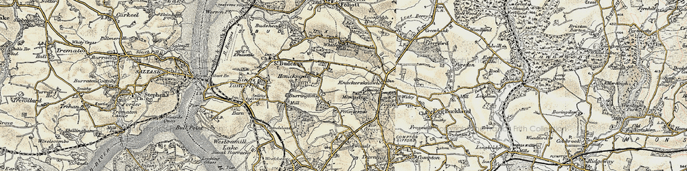 Old map of Manadon in 1899-1900