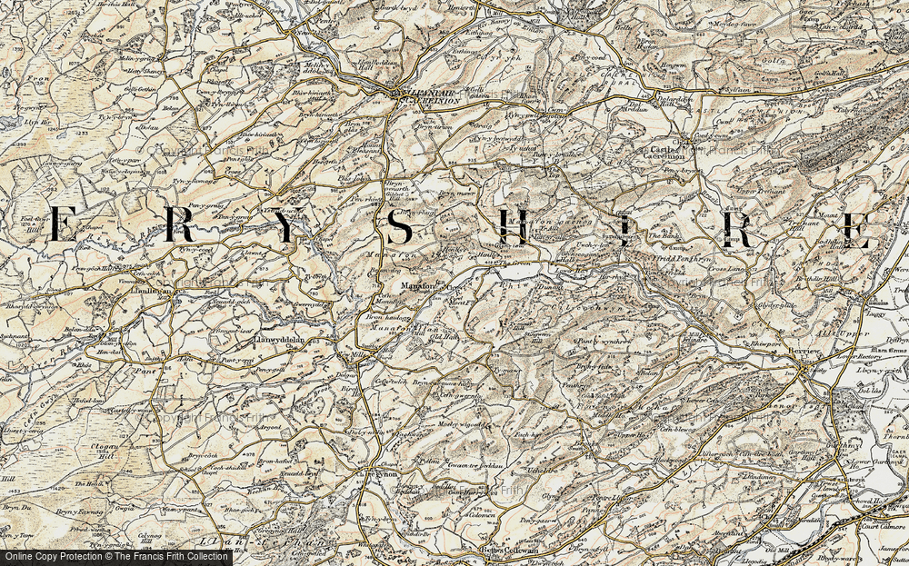 Old Map of Historic Map covering Bryncaemaeshir in 1902-1903