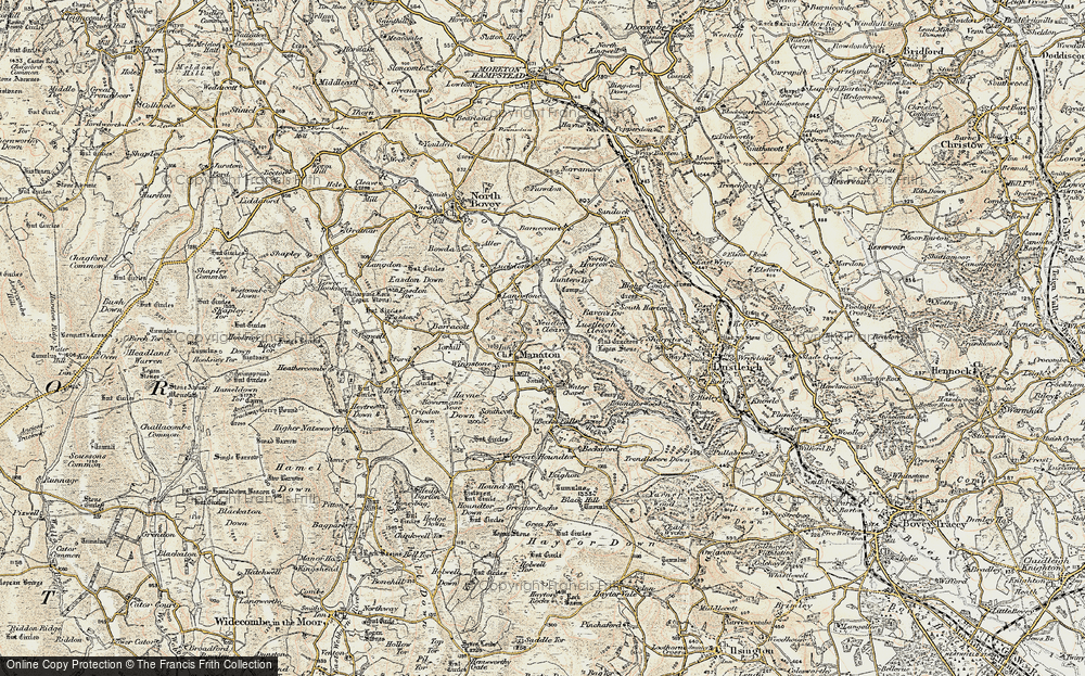 Old Map of Manaton, 1899-1900 in 1899-1900