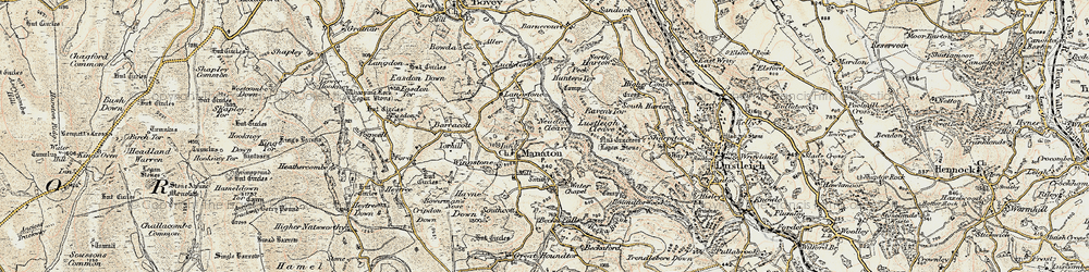 Old map of Manaton in 1899-1900