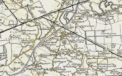 Old map of Manchester Ship Canal in 1903