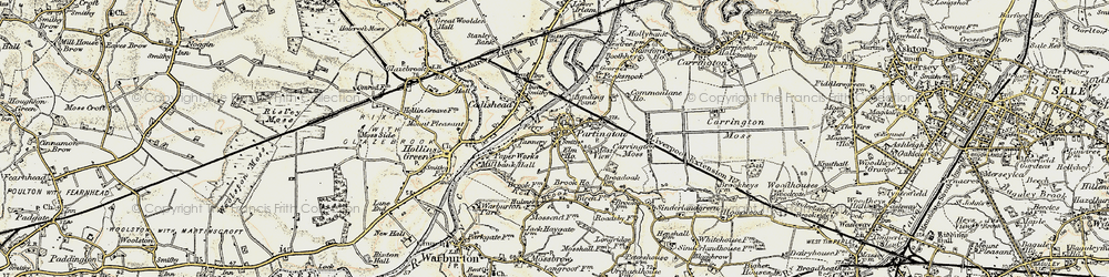 Old map of Manchester Ship Canal in 1903