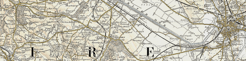 Old map of Mancot Royal in 1902-1903