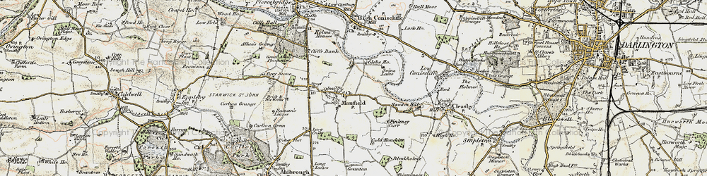 Old map of Manfield in 1903-1904