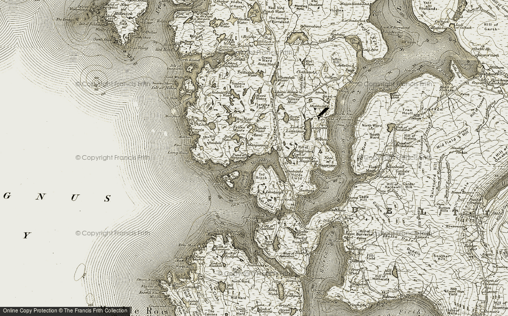 Old Map of Historic Map covering Black Skerry in 1912