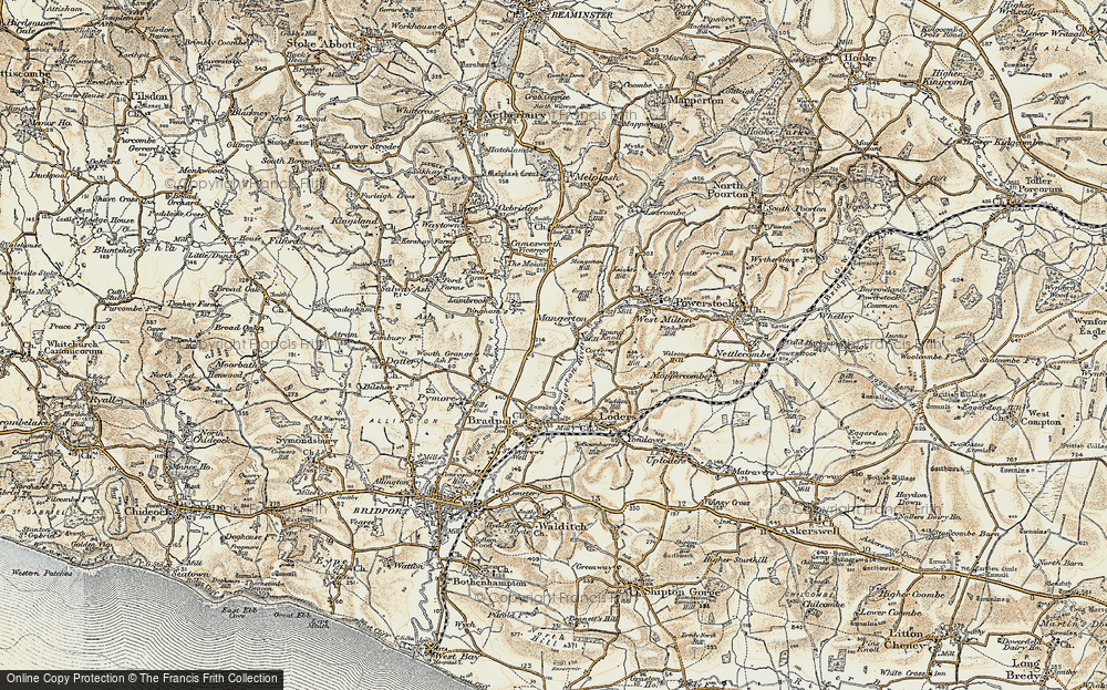 Old Map of Mangerton, 1898-1899 in 1898-1899