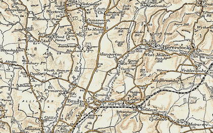 Old map of Mangerton in 1898-1899
