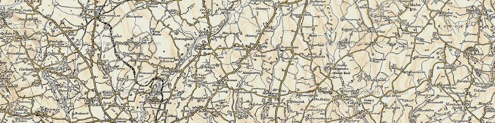 Old map of Manhay in 1900