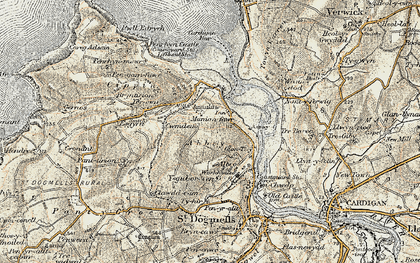 Old map of Poppit Sands in 1901