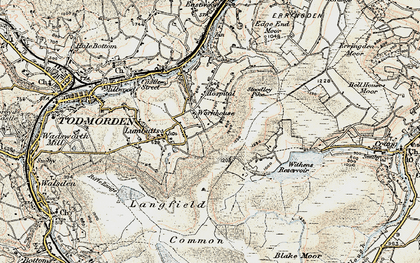Old map of Turley Holes Edge in 1903