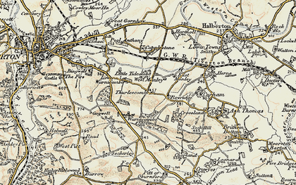 Old map of Warnicombe in 1898-1900