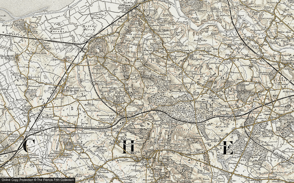 Historic Ordnance Survey Map Of Manley Common, 1902-1903