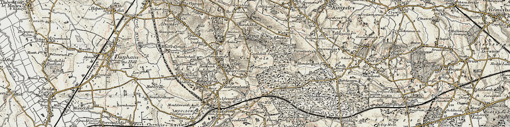 Old map of Manley Common in 1902-1903