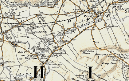 Old map of Abbots Down in 1897-1899