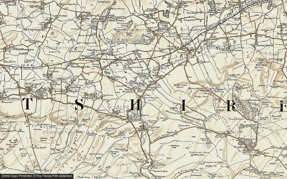 Old Map of Manningford Bohune, 1897-1899 in 1897-1899