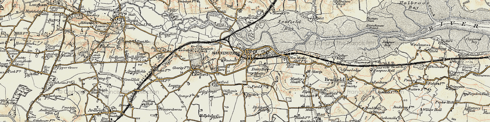 Old map of Manningtree in 1898-1899