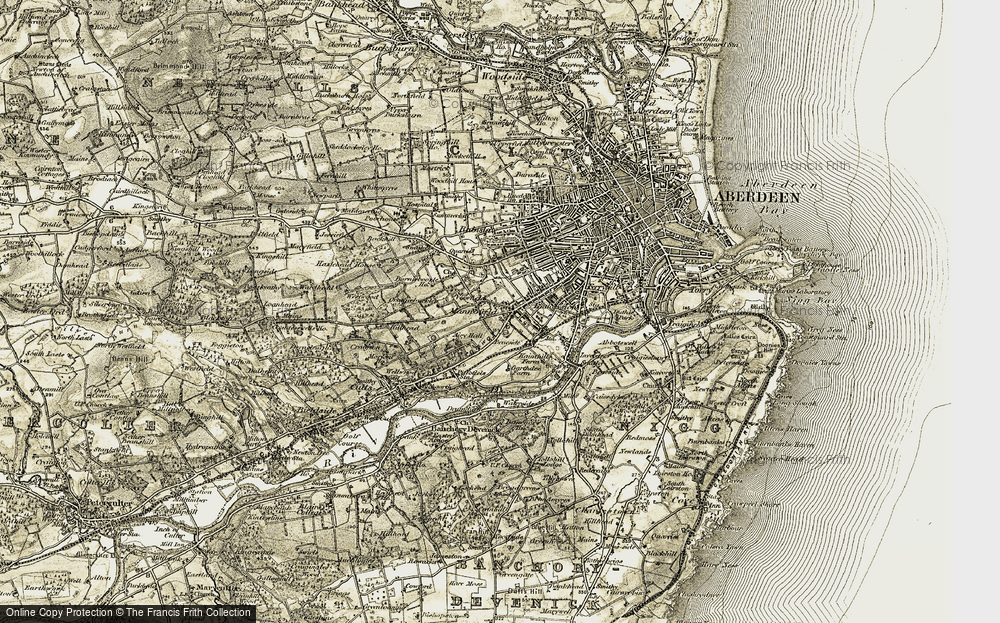 Old Map of Mannofield, 1908-1909 in 1908-1909