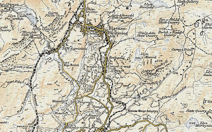 Old map of Manod in 1903