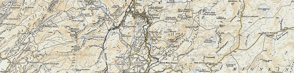 Old map of Manod in 1903