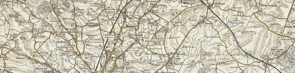 Old map of Manor House in 1901-1902