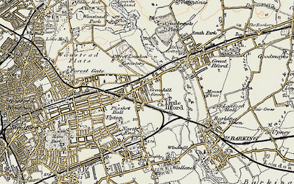 Old map of Manor Park in 1897-1902