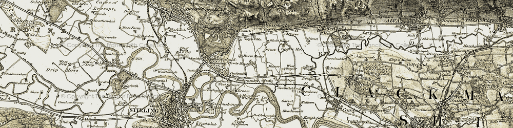 Old map of Manor Powis in 1904-1907