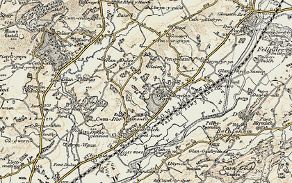 Old map of Manordeilo in 1900-1901