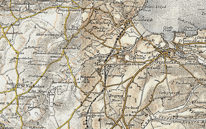 Old map of Manorowen in 1901-1912