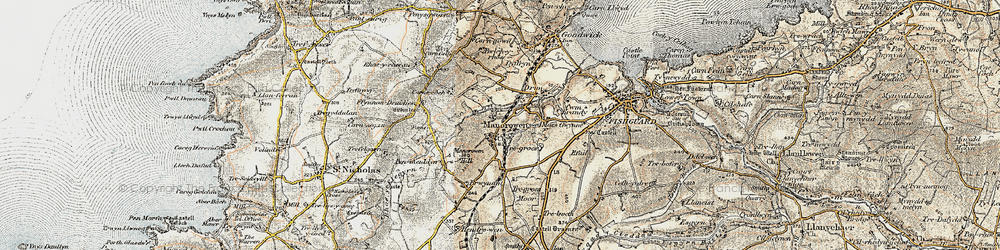 Old map of Manorowen in 1901-1912
