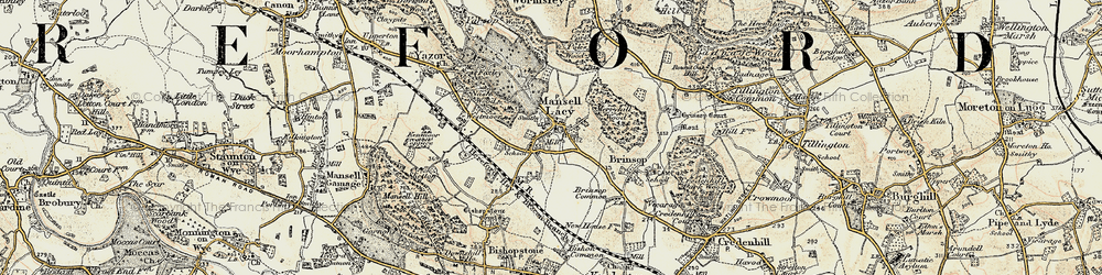 Old map of Mansel Lacy in 1900-1901
