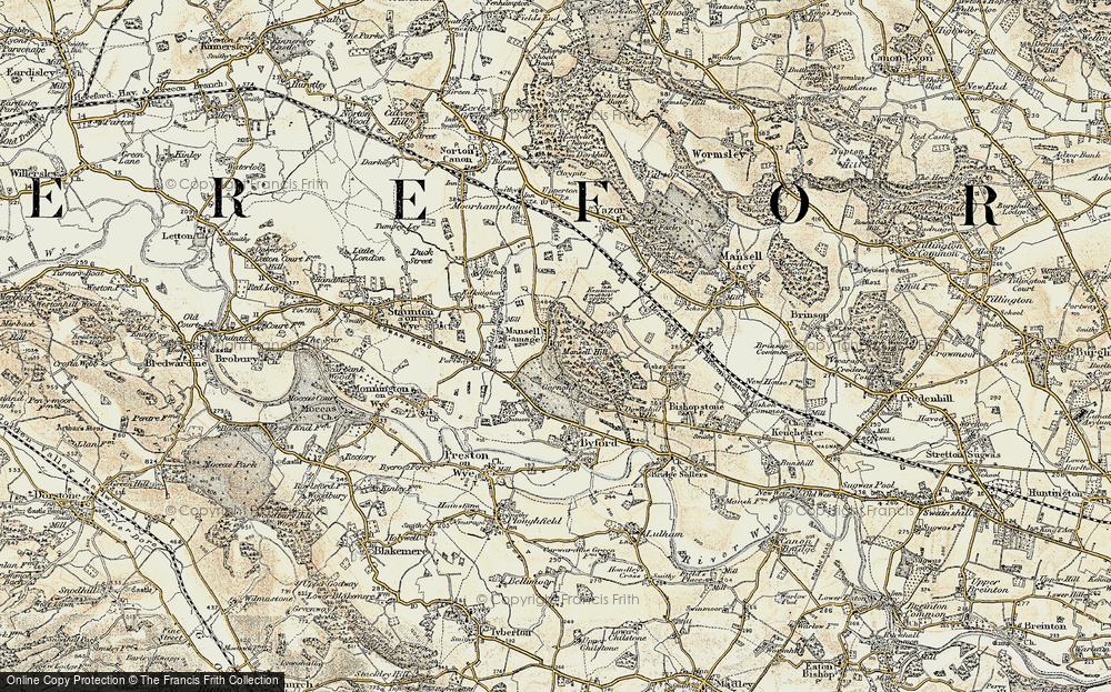 Old Map of Mansell Gamage, 1900-1901 in 1900-1901
