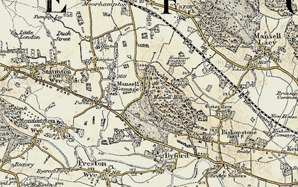 Old map of Mansell Gamage in 1900-1901