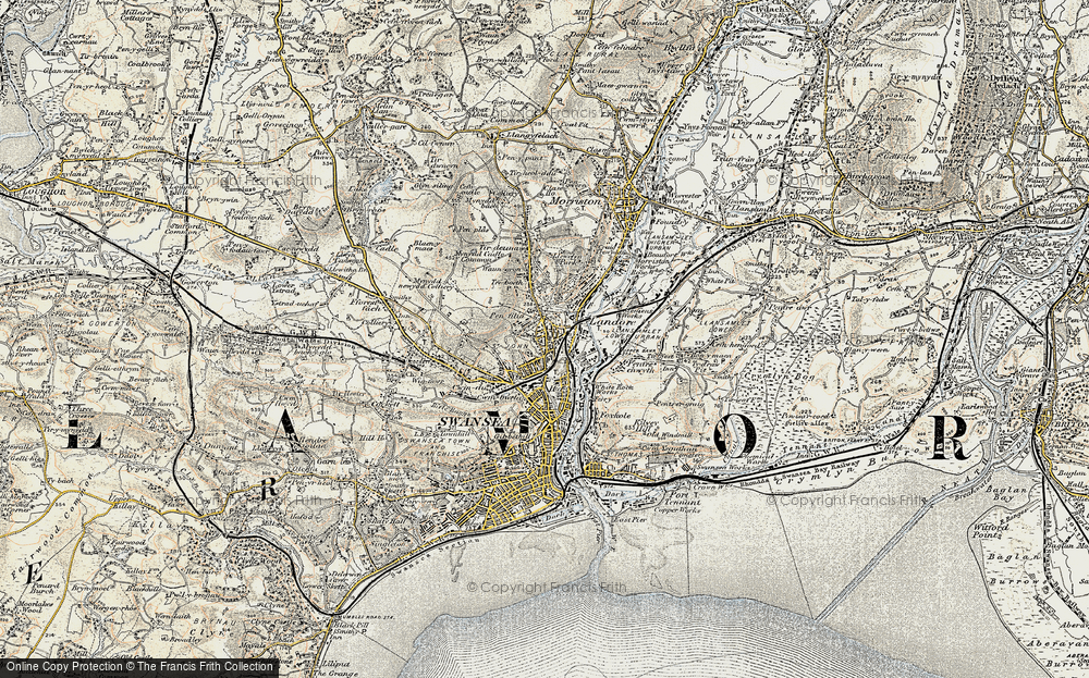 Old Map of Manselton, 1900-1901 in 1900-1901