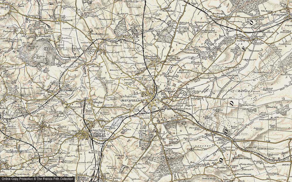 Old Map of Historic Map covering Cauldwell Brook in 1902-1903