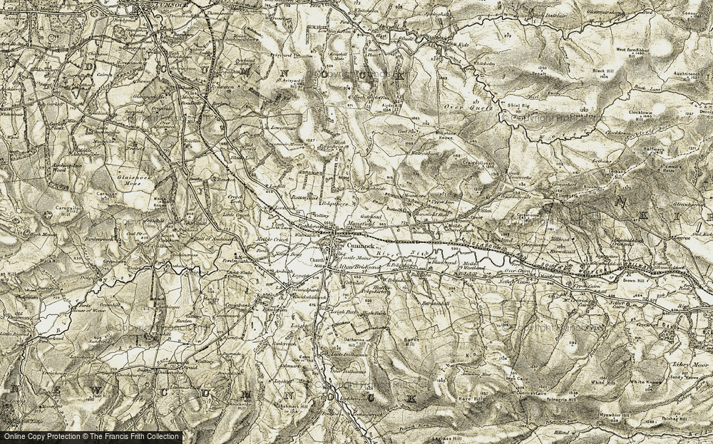 Old Map of Historic Map covering Burntonhill in 1904-1905