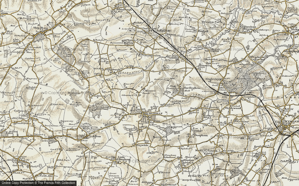 Old Map of Manson Green, 1901-1902 in 1901-1902
