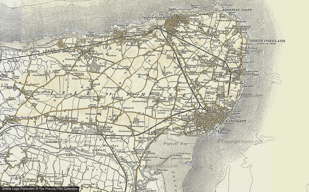 Old Map of Manston, 1898-1899 in 1898-1899